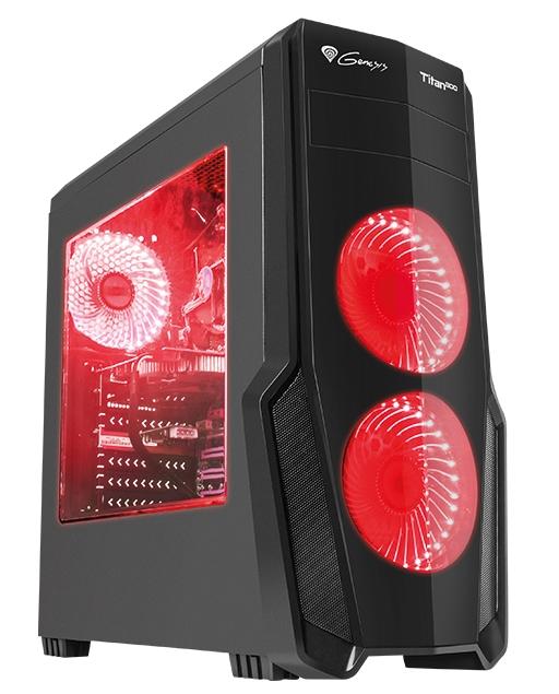 Кутия за компютър Genesis Case Titan 800 Red Midi Tower Usb 3.0