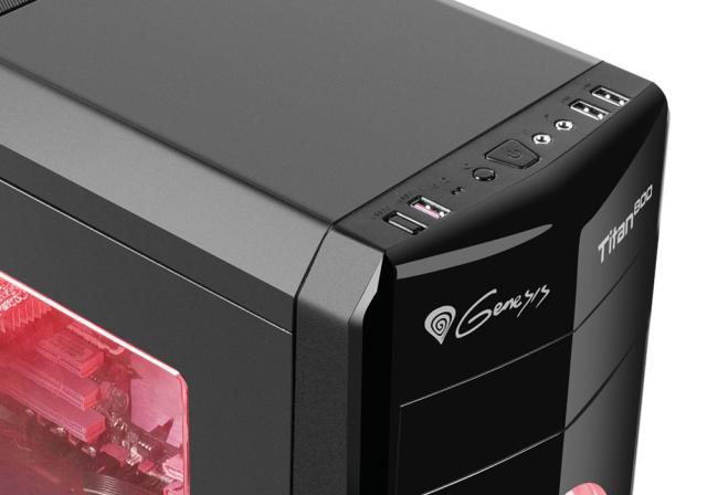 Кутия за компютър Genesis Case Titan 800 Red Midi Tower Usb 3.0