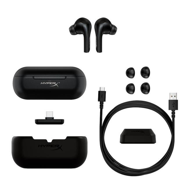 Геймърски слушалки HyperX Cloud MIX Buds Black True, безжични Bluetooth/Wireless (Е4P5D9AA) тип "тапи" с микрофон, Черни 