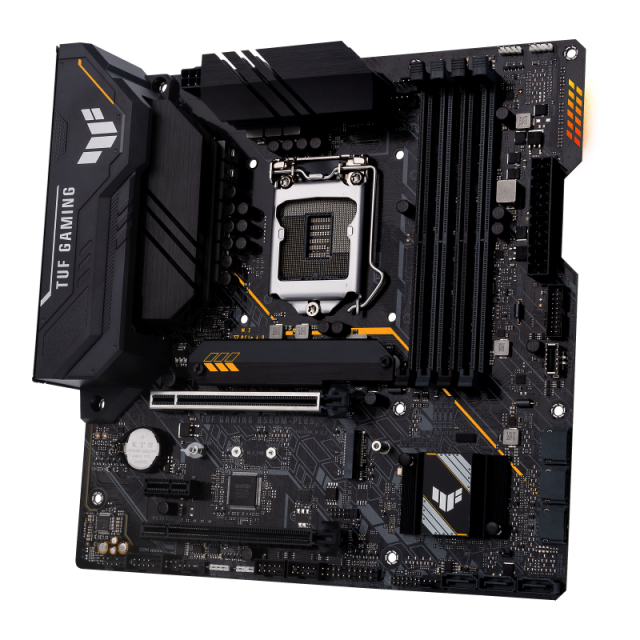 Дънна платка Asus TUF GAMING B560M-PLUS, B560, LGA1200, DDR4, (DP/HDMI), PCI-E 4.0, 6x SATA 6Gb/s, 2x M.2, 2x USB 3.2 Gen 2, Aura Sync RGB Lighting, Micro ATX