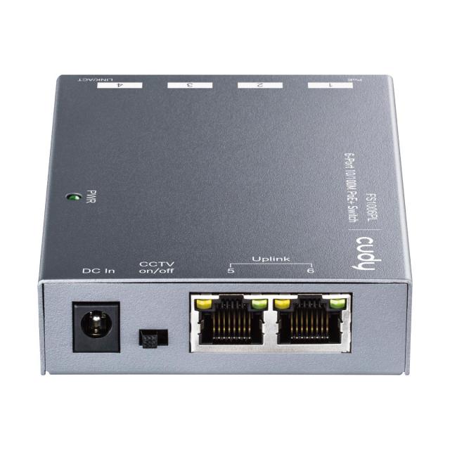 Суич Cudy FS1006P, 6 портов, 10/100, PoE+ Switch, 60W