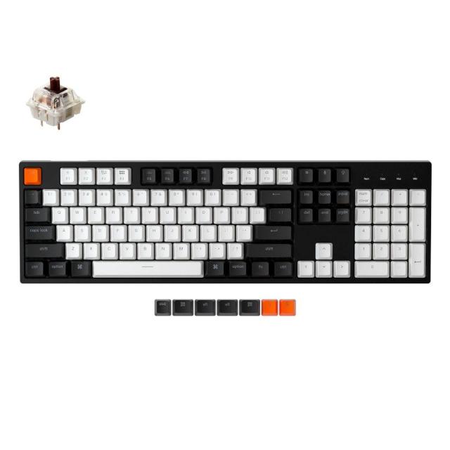 Геймърска Механична клавиатура Keychron C2 Hot-Swappable Full-Size Gateron G Pro Brown Switch White LED ABS