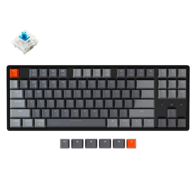 Геймърска Механична клавиатура Keychron K8 Aluminum Hot-Swappable TKL Gateron Blue Switch RGB LED ABS