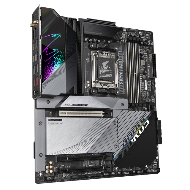 Дънна платка Gigabyte X670E Aorus Master, X670E, AM5, Wi-Fi 6E, DDR5, PCI-E 5.0 (DP&HDMI)(CF), 4x M.2, 6x SATA 6Gb/s, 1x USB 3.2 Gen2 Type C, E-ATX