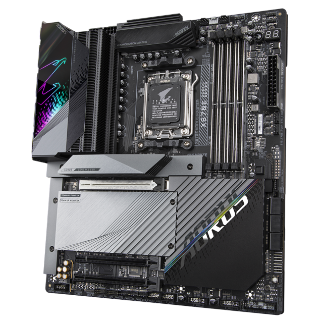 Дънна платка Gigabyte X670E Aorus Master, X670E, AM5, Wi-Fi 6E, DDR5, PCI-E 5.0 (DP&HDMI)(CF), 4x M.2, 6x SATA 6Gb/s, 1x USB 3.2 Gen2 Type C, E-ATX