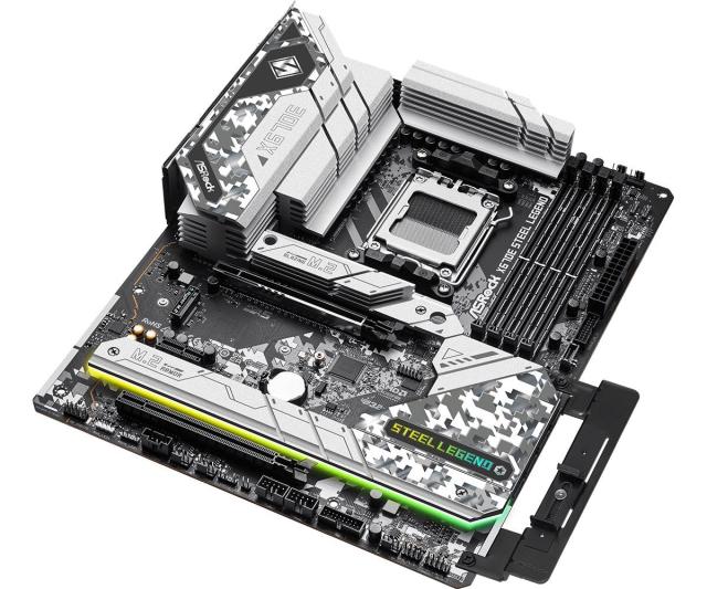 Дънна платка ASRock X670E Steel Legend, X670E, AM5, DDR5, PCI-E 5.0 (DP&HDMI)(CF), 4x SATA 6Gb/s, 5x M.2 slot, 2x USB 3.2 Gen1, ATX