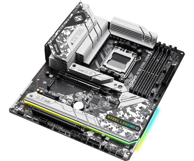 Дънна платка ASRock X670E Steel Legend, X670E, AM5, DDR5, PCI-E 5.0 (DP&HDMI)(CF), 4x SATA 6Gb/s, 5x M.2 slot, 2x USB 3.2 Gen1, ATX