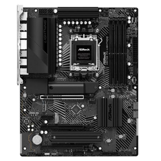 Дънна платка ASRock X670E PG LIGHTNING, X670E, AM5, DDR5, PCI-E 5.0 (DP&HDMI)(CF), 4x SATA 6Gb/s, 3x M.2 slot, 2x USB 3.2 Gen1, ATX