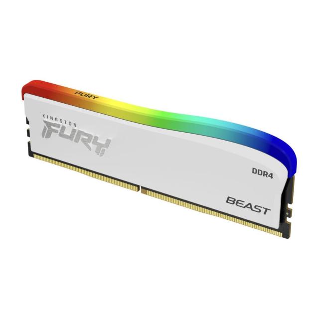 Памет Kingston FURY Beast White RGB 8GB DDR4 PC4-25600 3200MHz CL16 KF432C16BWA/8