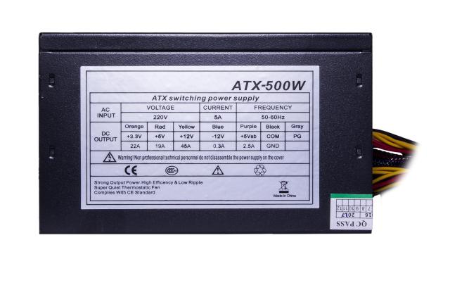 Захранващ блок Estillo ATX-500W, черен