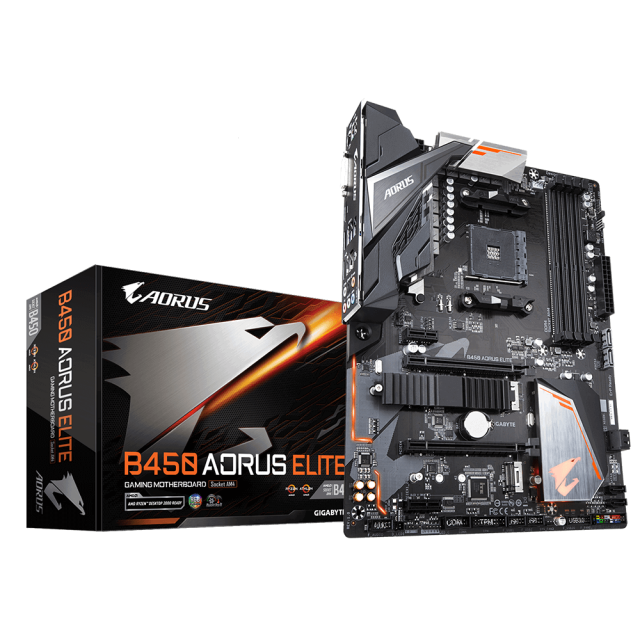 Дънна платка GIGABYTE B450 AORUS Elite V2 Socket AM4, 4 x DDR4, RGB Fusion, (rev. 1.0)