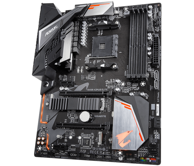 Дънна платка GIGABYTE B450 AORUS Elite V2 Socket AM4, 4 x DDR4, RGB Fusion, (rev. 1.0)