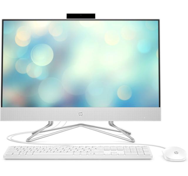 Настолен компютър - всичко в едно HP All-in-One 24-df1034nu White, Core i5-1135G7(2.4Ghz, up to 4.2GHz/8MB/4C), 23.8" FHD UWVA AG + FHD IR Camera, 8GB 3200Mhz 1DIMM, 512GB PCIe SSD, WiFi a/c + BT 5, Mouse&Keyboard, Win 11 Home