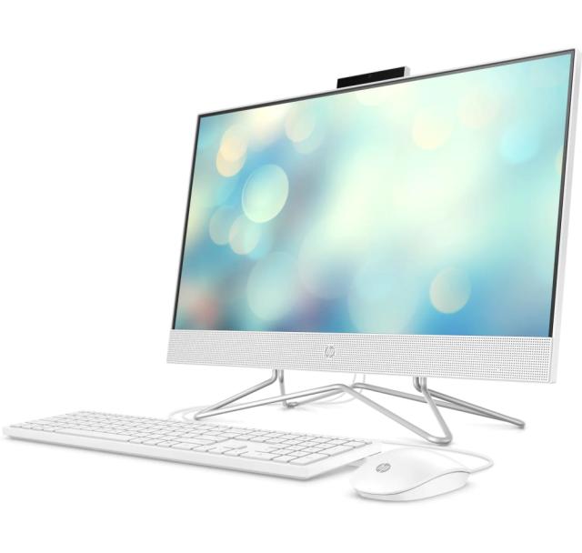 Настолен компютър - всичко в едно HP All-in-One 24-df1034nu White, Core i5-1135G7(2.4Ghz, up to 4.2GHz/8MB/4C), 23.8" FHD UWVA AG + FHD IR Camera, 8GB 3200Mhz 1DIMM, 512GB PCIe SSD, WiFi a/c + BT 5, Mouse&Keyboard, Win 11 Home
