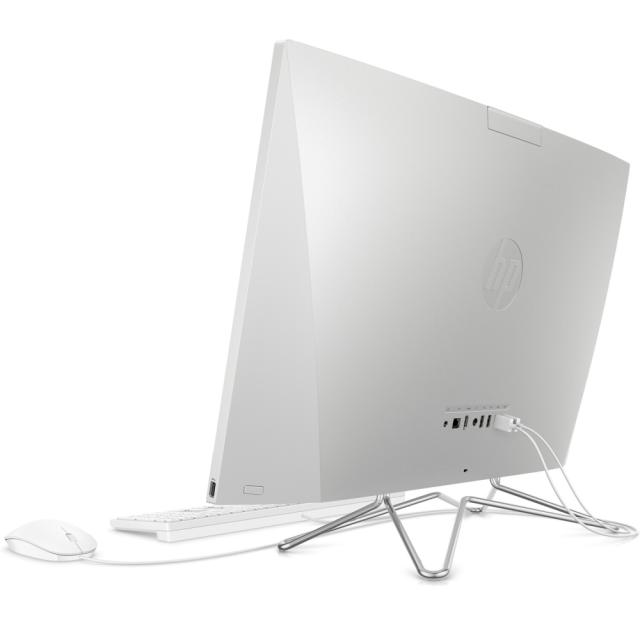 Настолен компютър - всичко в едно HP All-in-One 24-dp1024nu Natural Silver, Core i7-1165G7(2.8Ghz, up to 4.7GH/12MB/4C), 23.8" FHD UWVA AG + FHD IR Camera, 8GB 3200Mhz 1DIMM, 1TB PCIe SSD, WiFi a/c + BT 5, Mouse&Keyboard white, Win 11 Home