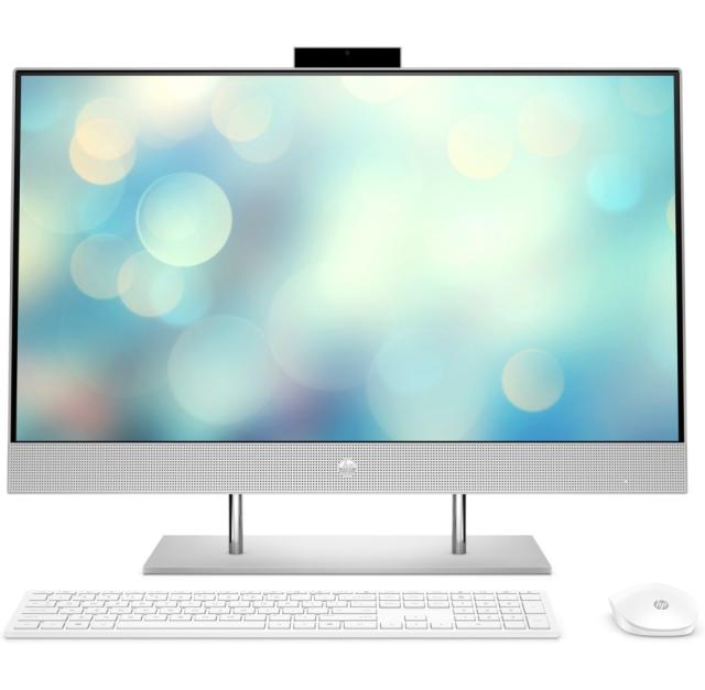 Настолен компютър - всичко в едно HP All-in-One 27-dp1056nu Natural Silver, Core i5-1135G7(2.4Ghz, up to 4.2GHz/8MB/4C), 27" FHD BV Touch + FHD IR Camera, 8GB 3200Mhz 1DIMM, 512GB PCIe SSD, WiFi a/c + BT 5, Mouse&Keyboard, Win 11 Home