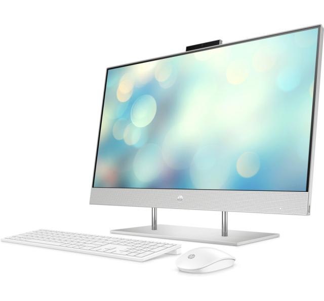 Настолен компютър - всичко в едно HP All-in-One 27-dp1056nu Natural Silver, Core i5-1135G7(2.4Ghz, up to 4.2GHz/8MB/4C), 27" FHD BV Touch + FHD IR Camera, 8GB 3200Mhz 1DIMM, 512GB PCIe SSD, WiFi a/c + BT 5, Mouse&Keyboard, Win 11 Home