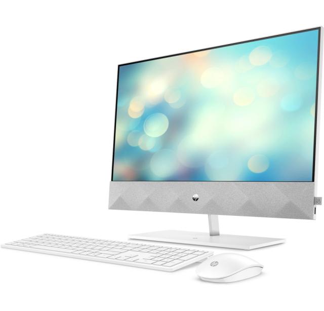 Настолен компютър - всичко в едно HP Pavilion All-in-One 24-k1024nu White, Core i5-11500T(2.7Ghz, up to 4.6GH/12MB/6C), 23.8" FHD UWVA BV + 5MP IR Camera, 8GB 2933Mhz 1DIMM, 512MB PCIe SSD, WiFi a/c + BT 5, Mouse&Keyboard, Win 11 Home