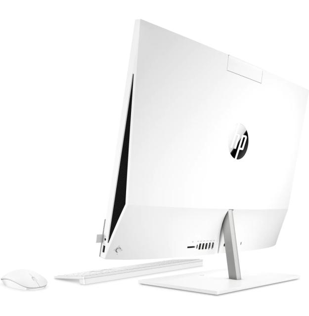 Настолен компютър - всичко в едно HP Pavilion All-in-One 27-d1006nu White, Core i7-11700T(1.4Ghz, up to 4.6GH/16MB/8C), 27" FHD UWVA BV Touch + 5MP IR Camera, 16GB 2933Mhz 2DIMM, 1TB PCIe SSD, WiFi a/c + BT 5, Mouse&Keyboard, Win 11 Advanced