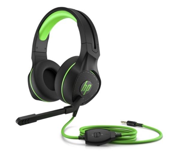 Слушалки HP Pavilion Gaming 400 Headset, микрофон, 3.5 мм жак, черни/зелени
