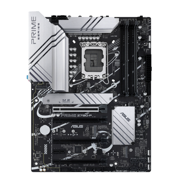 Дънна платка ASUS PRIME Z790-P, LGA1700, DDR5, PCIe 5.0, 4x SATA 6Gb/s, 3x M.2, 1x USB Type-C, HDMI, DP, Aura Sync RGB, ATX