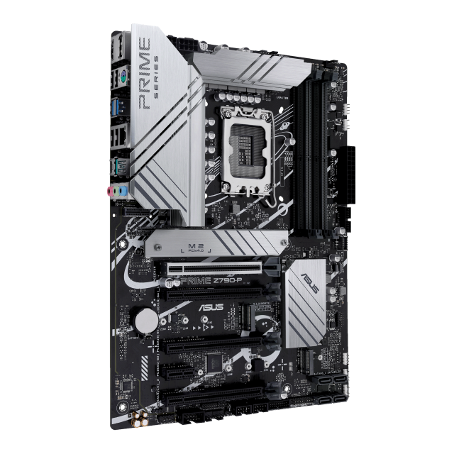 Дънна платка ASUS PRIME Z790-P, LGA1700, DDR5, PCIe 5.0, 4x SATA 6Gb/s, 3x M.2, 1x USB Type-C, HDMI, DP, Aura Sync RGB, ATX