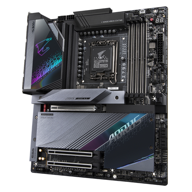 Дънна платка GIGABYTE Z790 AORUS MASTER, LGA 1700, PCIe 5.0, Wi-Fi 6E, 4xDDR5, (DP), 4x SATA 6Gb/s, 5x M.2, 3x USB Type-C, RGB Fusion, E-ATX