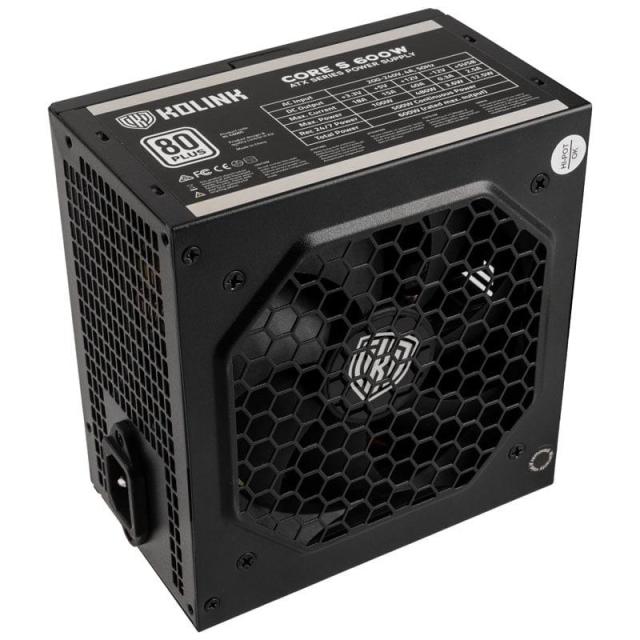 Захранване Kolink Core S, 600W, Active PFC, 80+, 120 mm вентилатор
