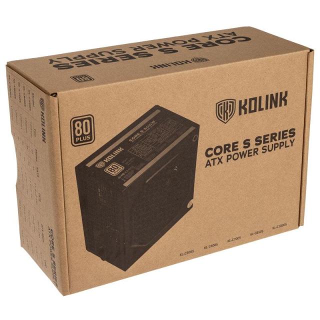 Захранване Kolink Core S, 600W, Active PFC, 80+, 120 mm вентилатор