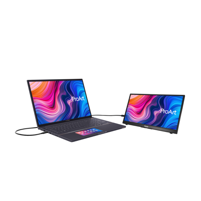 Монитор професионален ASUS ProArt PA148CTV, 14" (35.56 cm), 10-Point Touch, IPS, FHD(1920 x 1080), колони, Micro HDMI , USB-C, Calman Verified