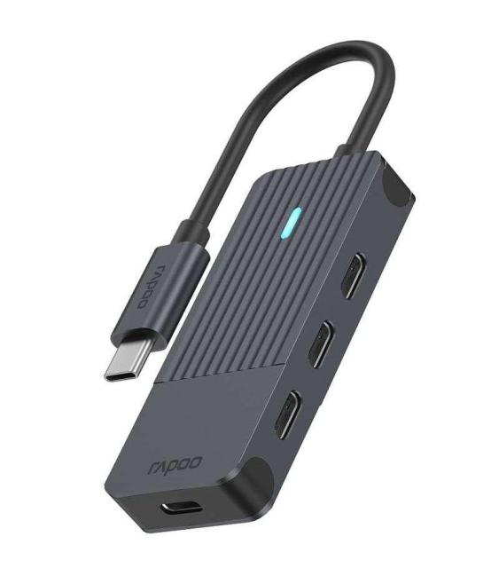 USB хъб RAPOO UCH-4002 , 4 x USB Type-C, Черен