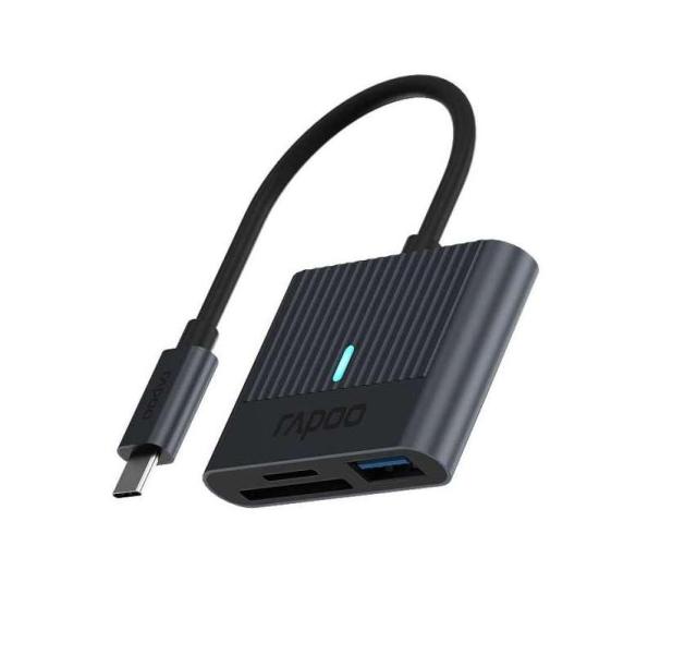 Четец на смарт карти Rapoo UCR-3001, USB-C, Черен