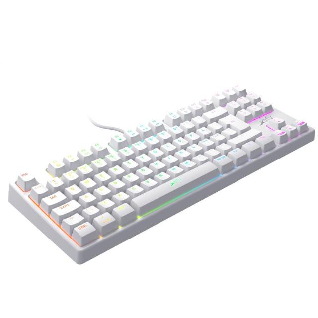 Геймърскa механична клавиатура Xtrfy K4 TKL White RGB Kailh Red Switch, US Layout