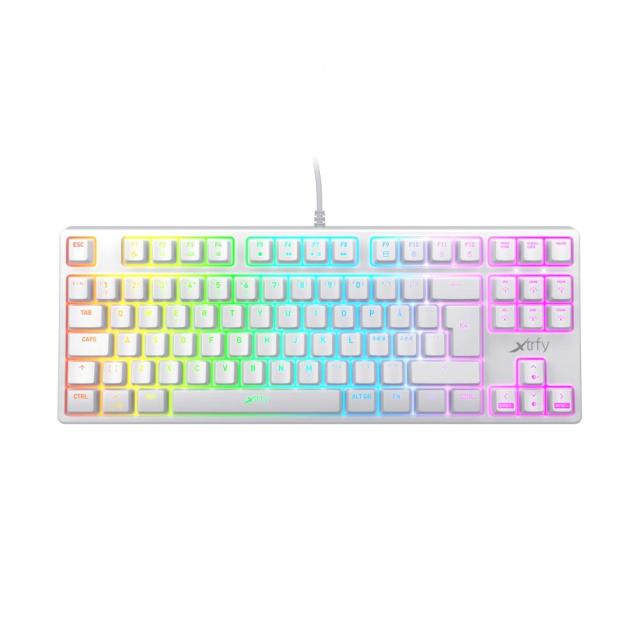 Геймърскa механична клавиатура Xtrfy K4 TKL White RGB Kailh Red Switch, US Layout
