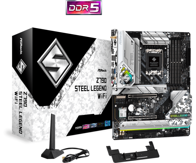 Дънна платка ASROCK Z790 Steel Legend Wi-Fi 6E, LGA 1700, DDR5, PCIe 5.0, ATX