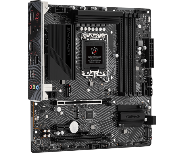 Дънна платка ASROCK Z790M PG LIGHTNING, LGA1700, 4x DDR4, 2x M.2 NVMe, 4x SATA3 6.0 Gb/s, HDMI, Micro ATX 