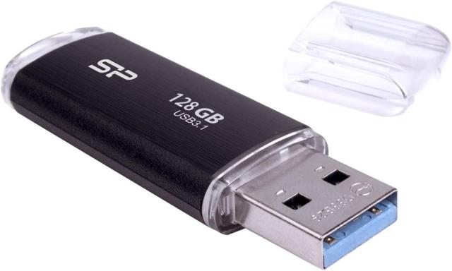 USB памет SILICON POWER Blaze B02, 128GB, USB 3.2 Gen 1, Черен