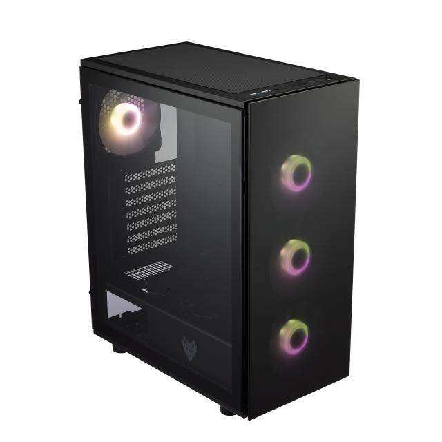 Кутия FSP CMT340 PLUS TG ATX Mid Tower, Черна