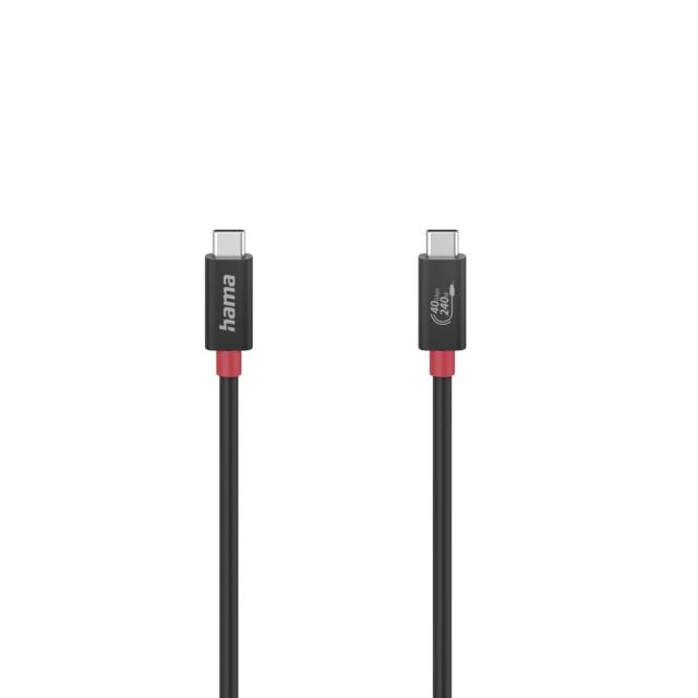 Кабел HAMA E-Marker, USB-C мъжко - USB-C мъжко, 40 Gbit/s, 5 A, 240 W, 1.00 м, Черен