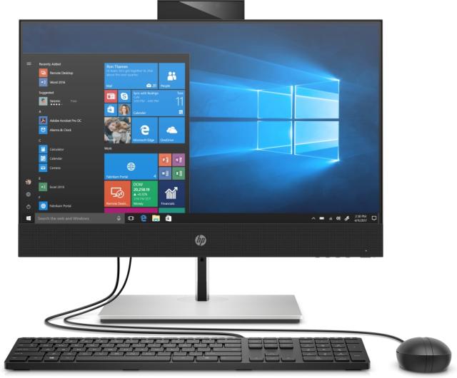 Настолен компютър - всичко в едно HP ProOne 440 G6 All-in-One, Core i5-10500T(2.3GHz, up to 3.8GHz/12MB/6C), 23.8" FHD IPS + WebCam 1080p, 16GB 2666Mhz 1DIMM, 512GB M.2 PCIe SSD, DVDRW, Wi-Fi 6 AX201 ax + BT 5.0, MCR, HDMI Port, Win 10 Pro 64 bit