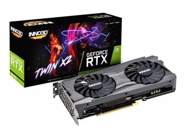 Видео карт INNO3D GeForce RTX 3070 Twin X2 LHR 8GB GDDR6 256-bit (3xDP+HDMI) N30702-08D6-171032LH