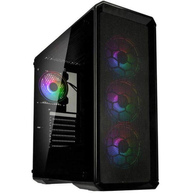 Кутия Kolink Levante V2 ARGB TG Mesh, Mid-Tower, Черен