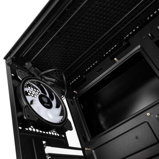 Кутия Kolink Levante V2 ARGB TG Mesh, Mid-Tower, Черен