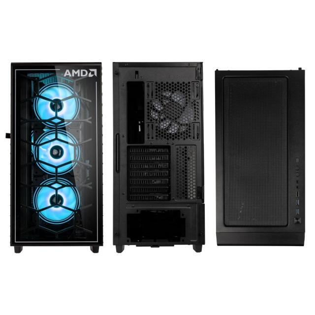 Кутия Kolink Observatory Y AMD ARGB, Mid-Tower, Черен