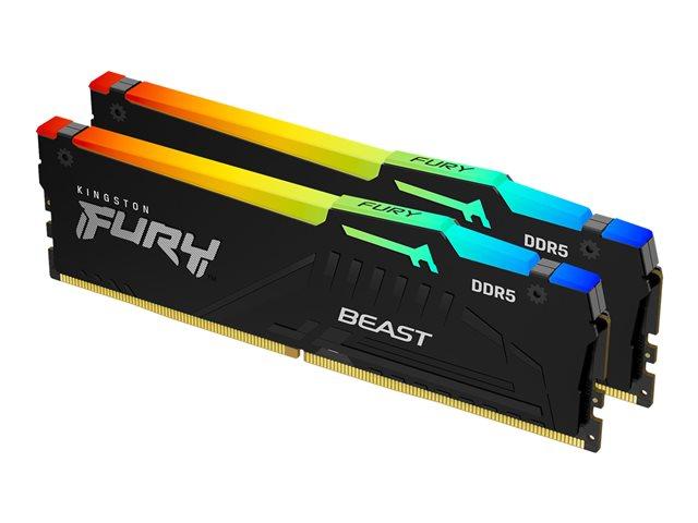 Памет KINGSTON FURY Beast RGB 32GB (2x16) 5200MHz DDR5, CL36, 1.25V - KF552C36BBEAK2-32