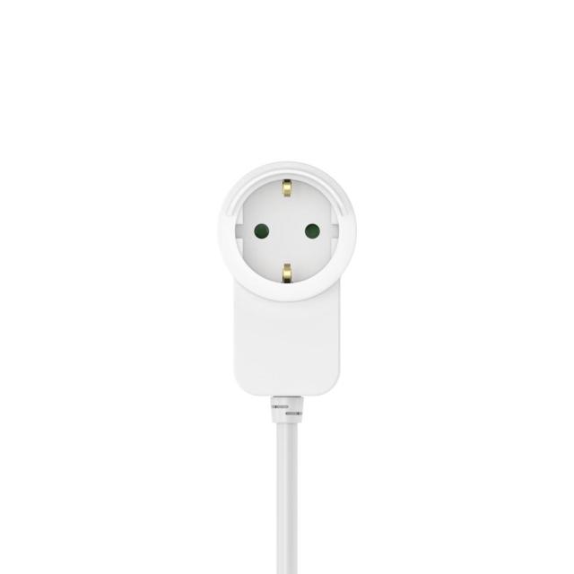 Разклонител HAMA Power strip, 3 гнезда, 1.4м, Допълнителен контакт, Бутон вкл/изкл, Бял