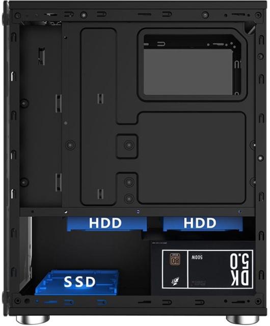 Кутия Estillo 8872 Gaming, 1 x USB 3.0, 2 x USB 2.0, HD Audio, RGB, прозрачни панели, ATX