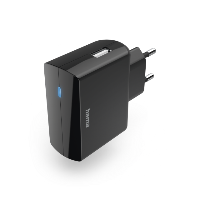  Зарядно Hama с USB-A букса, 12 W, черно