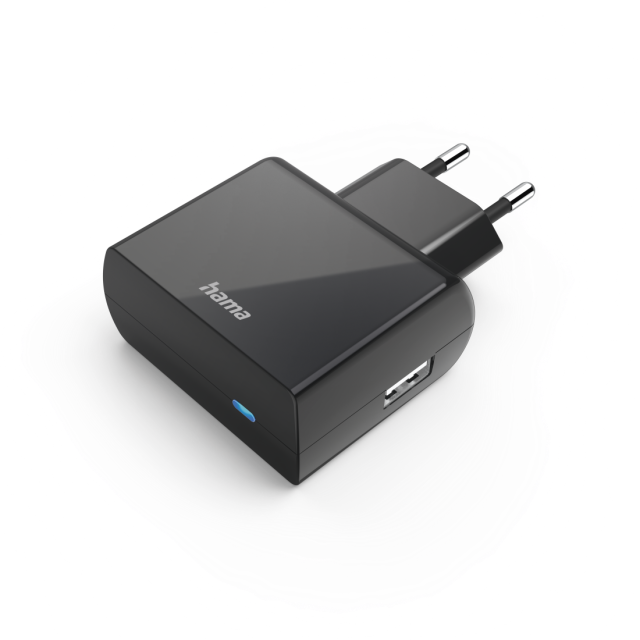  Зарядно Hama с USB-A букса, 12 W, черно