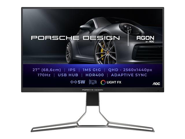 Монитор AOC PD27S, 27" (68.58 cm) IPS панел, 170Hz, QHD, 1ms, 350cd/m2, колинки 2 x 5W, HDMI, DisplayPort, USB